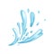 Blue water splashing drops, abstract water symbol vector Illustration on a white background