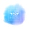 Blue watercolor background with copy space. Realistic watercolor brush strokes on transparent isolated background