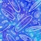 Blue watercolor doodle surfing boards seamless