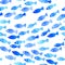 Blue watercolor fishes.