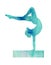 Blue Watercolor Gymnast Gymanstics on Balance Beam illustration Poster Card