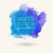 Blue watercolor hand drawn isolated vector wash spot on white.
