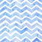 Blue watercolor seamless pattern with blue zigzag stripes, hand drawn with imperfections and water splashes. Square weave design,