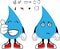 Blue Waterdrop cartoon expressions collection