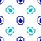 Blue Waterproof icon isolated seamless pattern on white background. Water resistant or liquid protection concept. Vector