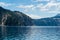 Blue waterscape from Cleetwood Cove at Crater Lake National Park, US