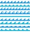 Blue wave patterns on white background