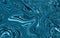 Blue waves marble texture. Precious metal flow image. Liquid surface artwork. 3d illustration
