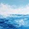 Blue Waves: A Monochromatic Abstract Seascape Painting