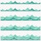 Blue waves sea ocean vector illustration abstract pattern background colorful wallpaper water collection set