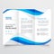 Blue wavy business trifold brochure template