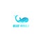 Blue whale logo icon vector design flat concept, Whale logo design, seafood logo design, underwater logo design, sea monster logo