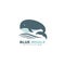 blue whale ocean park vector logo design
