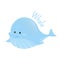 Blue whale. Sticker for kids. Child fun icon.