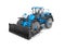 Blue wheeled dozer for quarrying isolated 3D render on white background with shadow