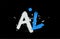 blue white alphabet letter combination AL A L logo design