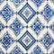 Blue And White Baroque Tile Pattern With Ornate Details