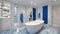Blue and White Bathroom Interior Elegance