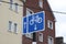 Blue and white Bicycle Cycle lane city sign