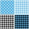 Blue, white and black pastel vector tile background set