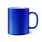 Blue and white ceramic mug for printing corporate logo.