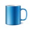 Blue and white ceramic mug for printing corporate logo.