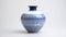 Blue And White Ceramic Vase With Illusory Gradient On Clean White Background