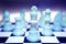 Blue white chess pieces