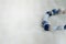 Blue and white color tone lucky fortune stone bracelet include which Lapis lazuli, Sodalite, Howlite and Moonstone on white wool b