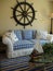 Blue & White Couch