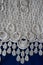 Blue and white fabric with vintage lacy pattern