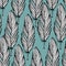 Blue and white feather seamless pattern