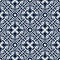 Blue and white floral arabesque seamless pattern