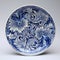 Blue And White Floral Plate With Dynamic Brushwork Vibrations