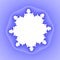 Blue white floral snowflake fractal background