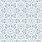 Blue white floral snowflake fractal seamless pattern