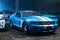 Blue-white Ford Mustang tuning