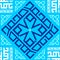 Blue and White Geometric Repetitive Seamless Ornament Pattern Tile Texture Background.