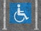 Blue and white Handicap parking symbol