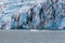 Blue and white ice of Portage Glacier