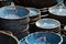 Blue white marble pattern ceramic porcelain dinnerware plates dishes