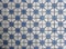 Blue and white mosaic tiles