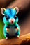 A blue and white mouse with big eyes- Ai Generated Image.