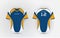 Blue, White and orange stripe pattern sport football kits, jersey, t-shirt design template.