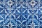 Blue and white ornate Portuguese tiles