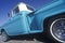 A blue and white pick up truck in Central Valley, CA