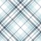 Blue white pixel check plaid pattern vector. Seamless summer fabric design.
