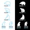 Blue white Polar bear logo vector design