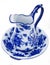 Blue and White Pottery Pitcher and Basin