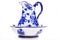 Blue and White Pottery Pitcher and Basin